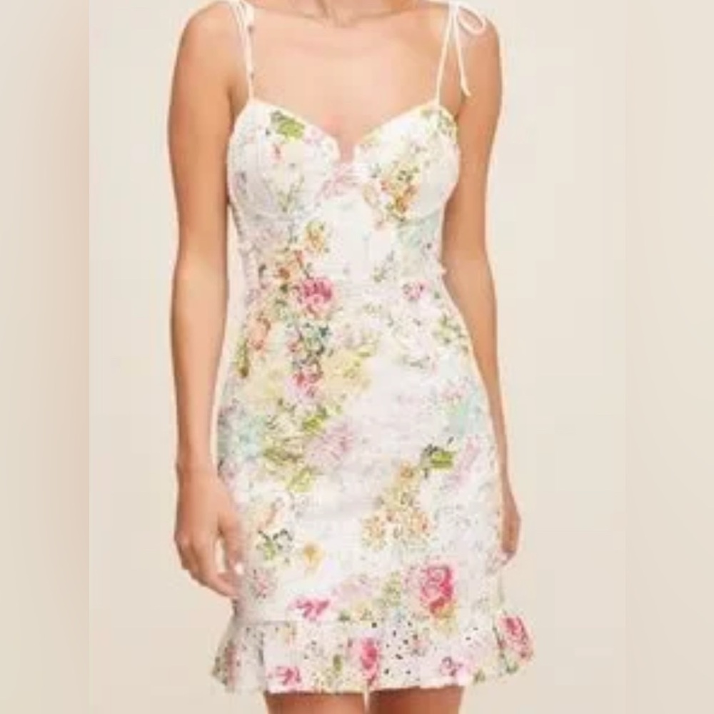 ASTR the Label Floral Eyelet Mini Dress